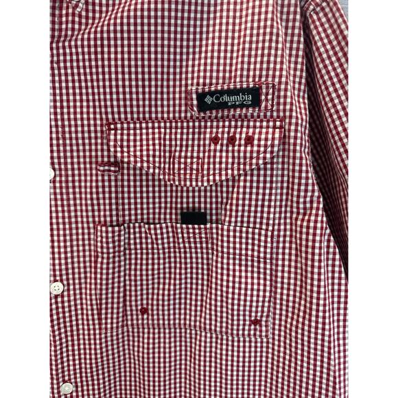 FSU Florida State Seminoles Columbia PFG Red Checked Gingham Men’s XL - Picture 2 of 7